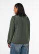 Bluse med V-hals og heklet b&aring;nd, Gr&oslash;nn, Model image number 2