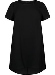 Kjole med trykk og korte ermer, Black
