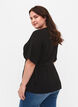 Bluse i viskose med omslagseffekt, Black, Model image number 1