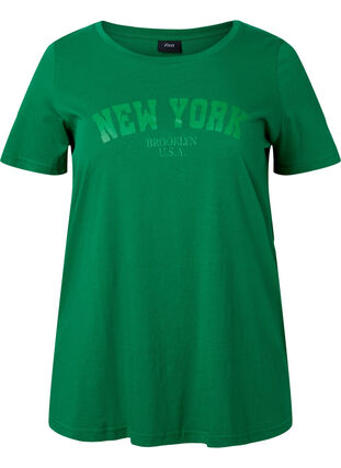 T-skjorte i bomull med tekst, Jolly Green W. New, Packshot image number 0