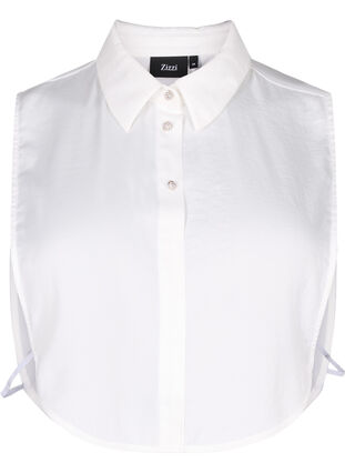 Zizzi Løs krage med glitrende knapper, White, Packshot image number 0