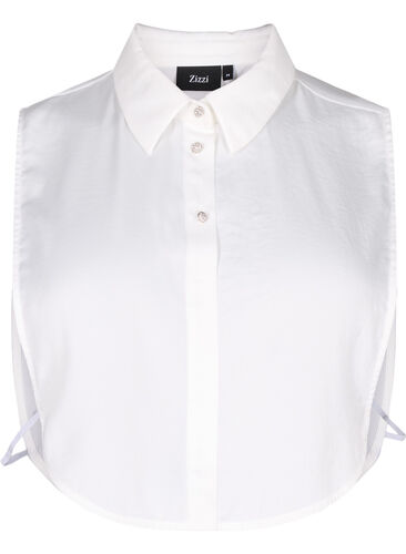 Zizzi Løs krage med glitrende knapper, White, Packshot image number 0