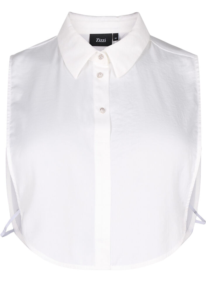 Løs krage med glitrende knapper, White, Packshot image number 0