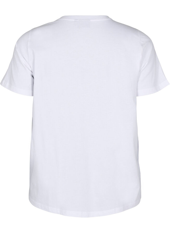 T-skjorte med brystlomme, Hvit, Packshot image number 1