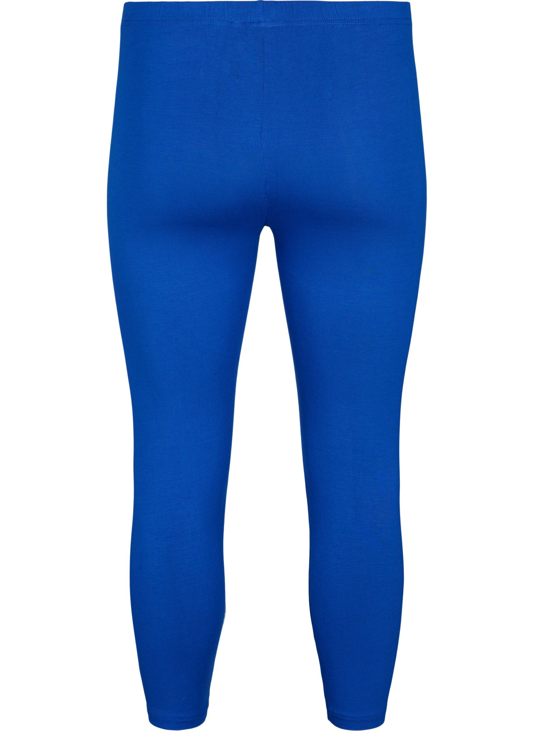 ZizziBasisleggings i viskose med 3/4-lengde, Bl&aring;, Packshot image number 1