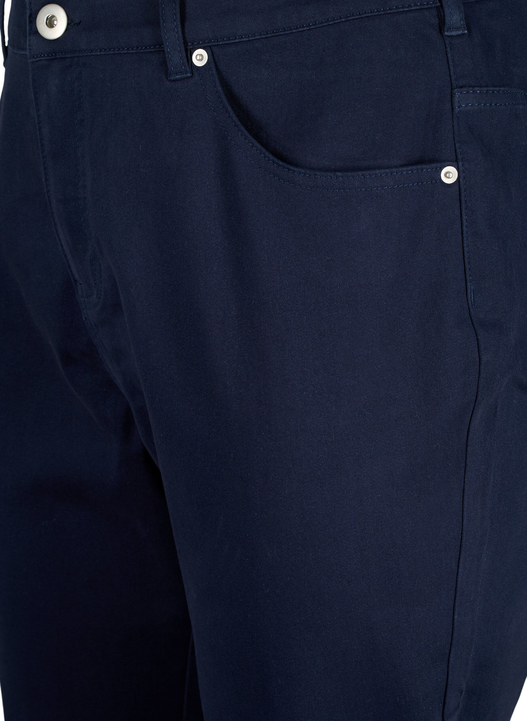 Zizzi Knebukser med h&oslash;y midje og engelsk broderi, Night Sky, Packshot image number 2