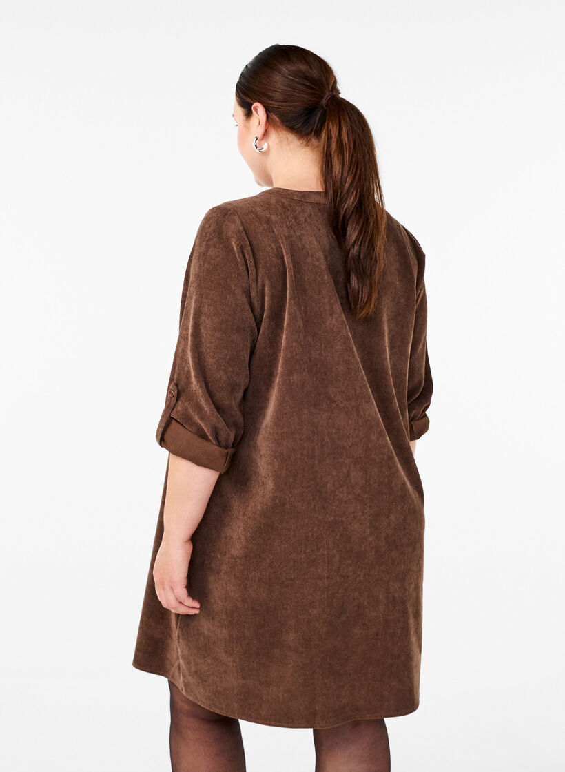 Fløyelskjole med glidelåsdetalj, Chocolate Martini, Model image number 1