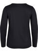 Ensfarget basisbluse i bomull, Solid Black, Packshot image number 1