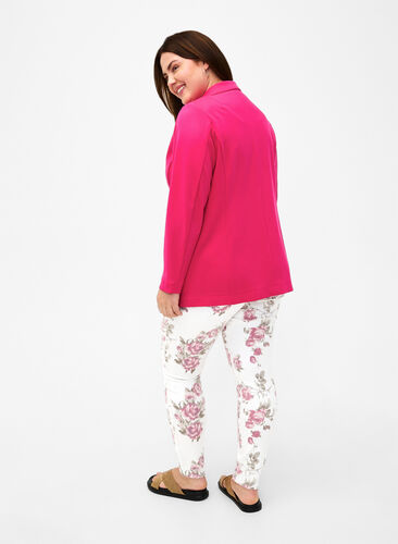 Supersmal Amy jeans med blomstertrykk, White R.AOP, Model image number 1