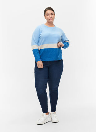 Stripete strikkegenser med rund hals, Skydiver Comb, Model image number 2