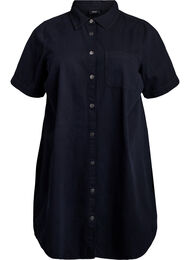 Denim skjortekjole med korte ermer, Black