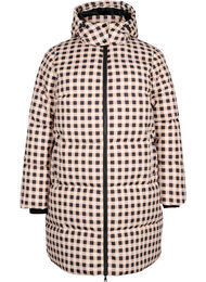 Sjekket puffer vinterjakke, Black w. Nomad Check