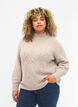 Mønstret høyhalset strikkegenser, Simply Taupe Mel., Model image number 0