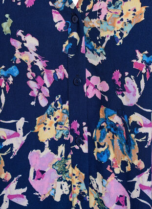 Zizzi Kortermet viskosebluse, Blå, Packshot image number 2