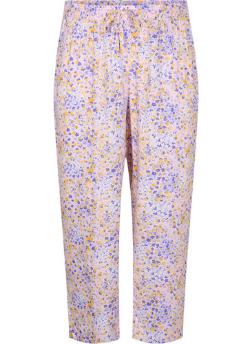 Løse pysjamasbukser i viskose med mønster, Cameo Pink AOP, Packshot image number 0