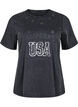 T-skjorte med maljer og trykk, Grey Washed , Packshot image number 0