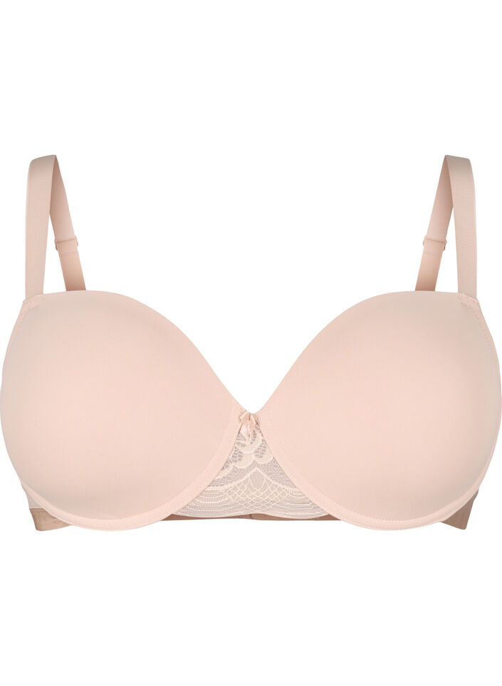 Formstøpt bh med mesh, Beige, Packshot image number 0