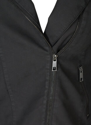Kort jakke i imitert semsket skinn, Black, Packshot image number 2