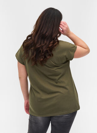 T-skjorte i bomull med mønster, Ivy Green Mel Leaf, Model image number 1