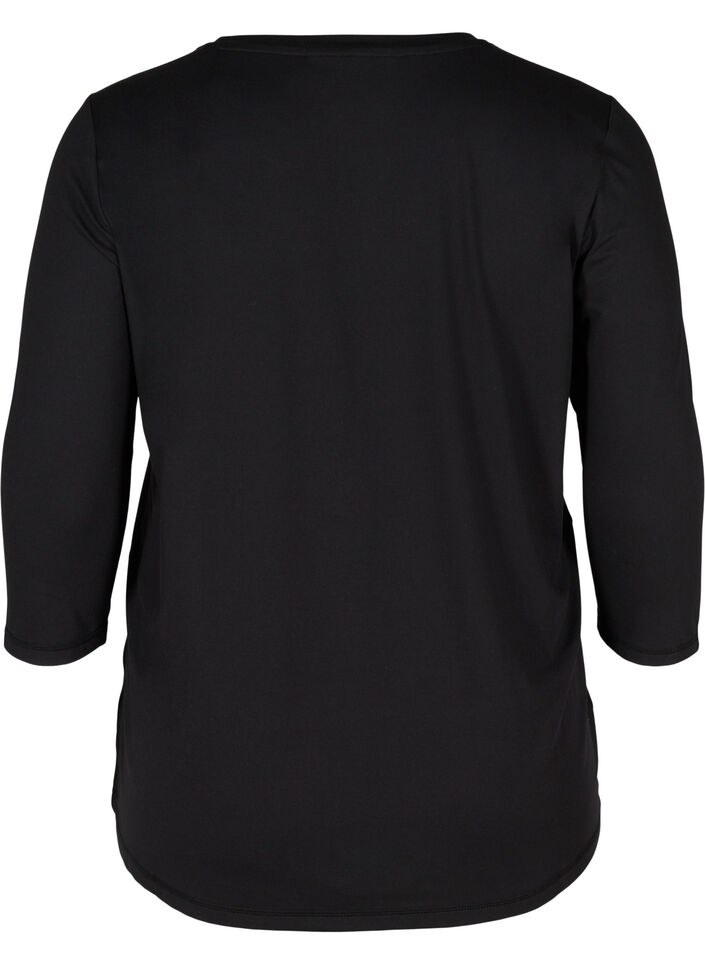 Treningsgenser med 3/4-ermer, Svart, Packshot