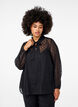 Chiffonbluse med prikket tekstur, Black, Model image number 0