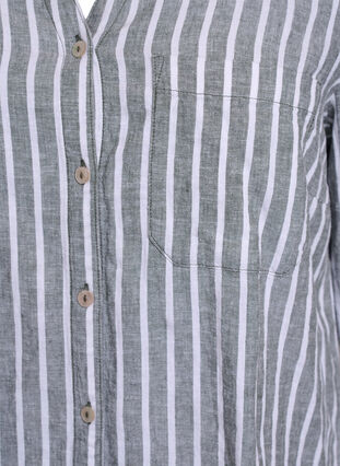 Zizzi Skjorte i lin og viskose med 3/4 ermer, Grønn, Packshot image number 2