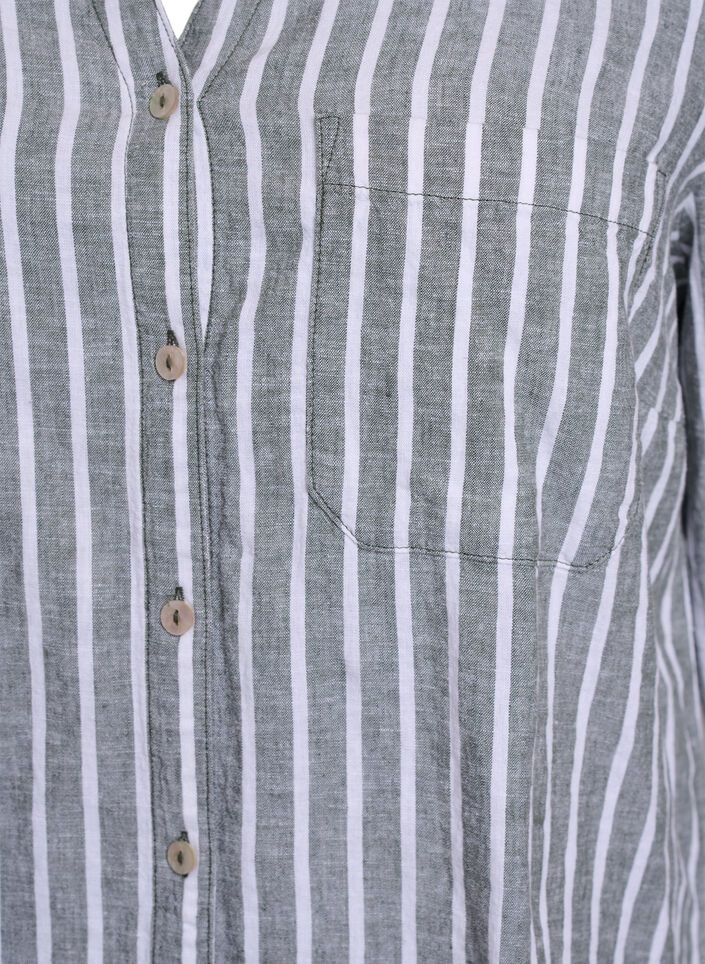 Skjorte i lin og viskose med 3/4 ermer, Grønn, Packshot image number 2