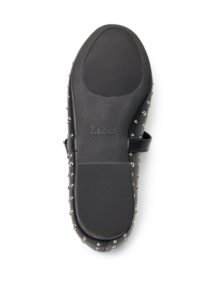 Ballerinasko med nagler, Svart, Packshot