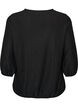 Bluse med tekstur og 3/4 ermer, Svart, Packshot image number 1