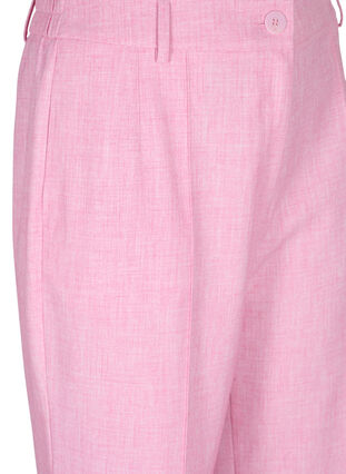 Melerte bukser med strikk og knappelukking, Rosebloom, Packshot image number 2