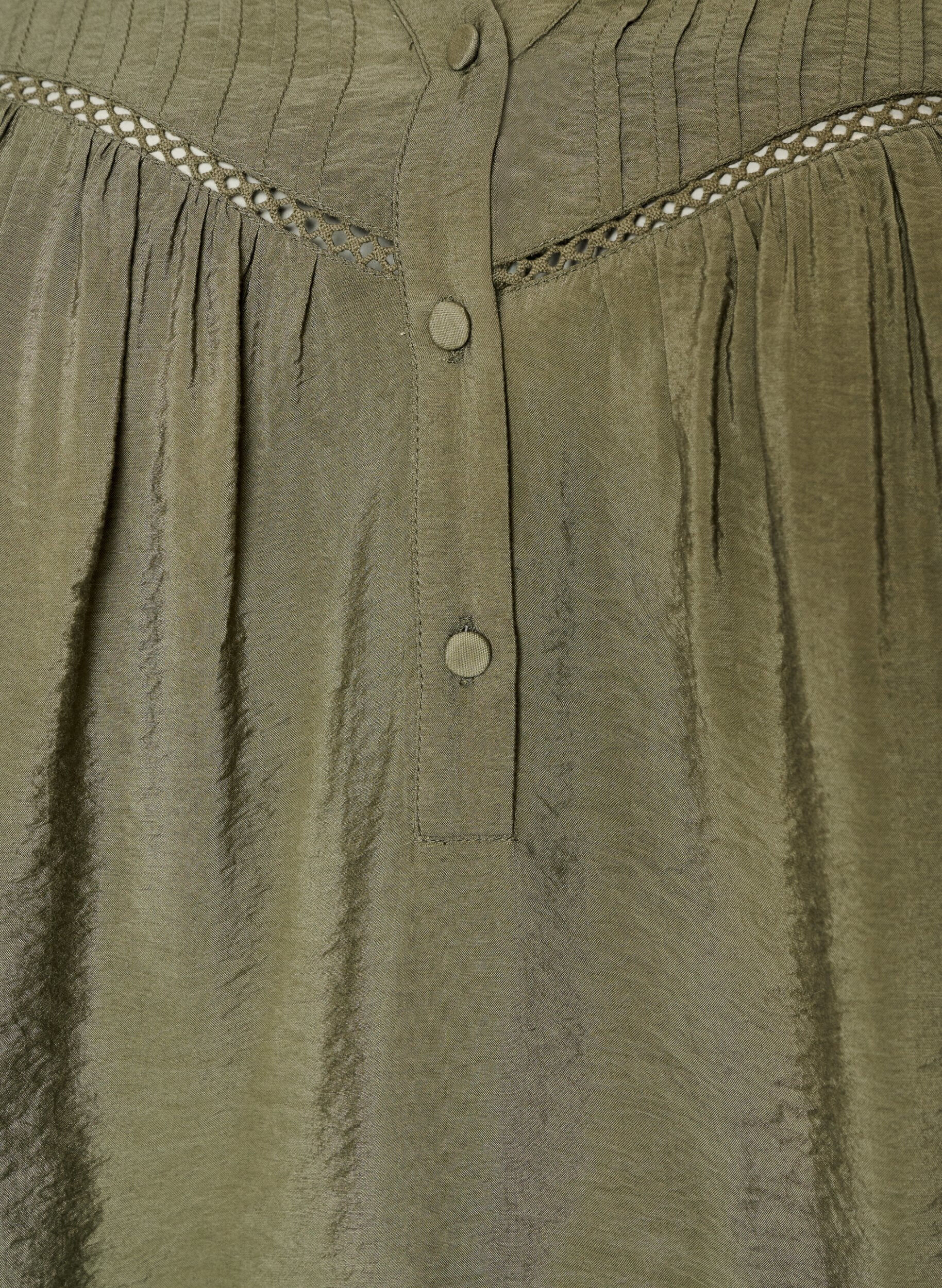 ZizziViskosebluse med legg og ballongeffekt, Gr&oslash;nn, Packshot image number 2