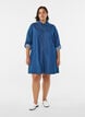 Kort denimkjole med glidelås, Blå, Model image number 1