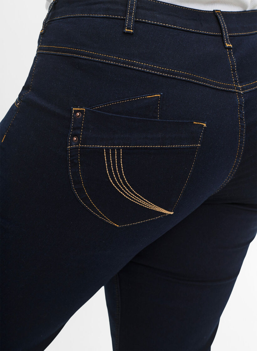 Regular fit Gemma jeans med høyt liv, Blå, Model image number 5