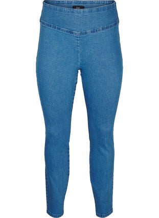 Zizzi Elastiske jeggings med høy midje, Blå, Packshot image number 0