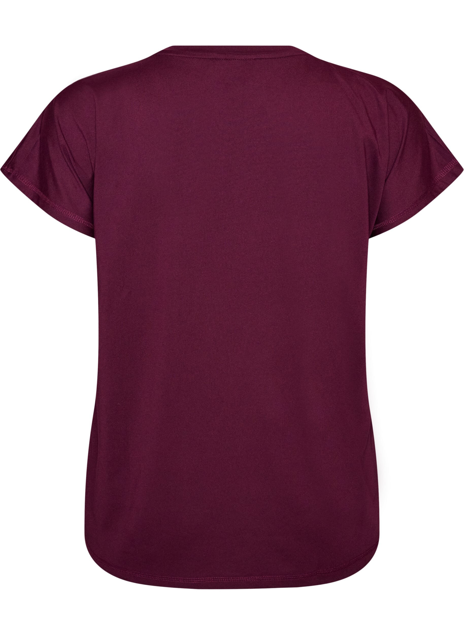 ZizziL&oslash;stsittende trenings-t-skjorte med v-hals, Lilla, Packshot image number 1