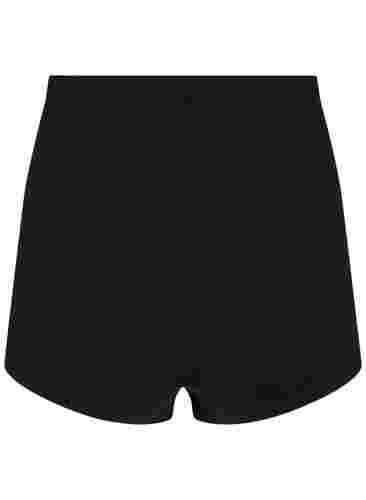 Sømløs shorts med normal høyde i livet, Black, Packshot image number 1