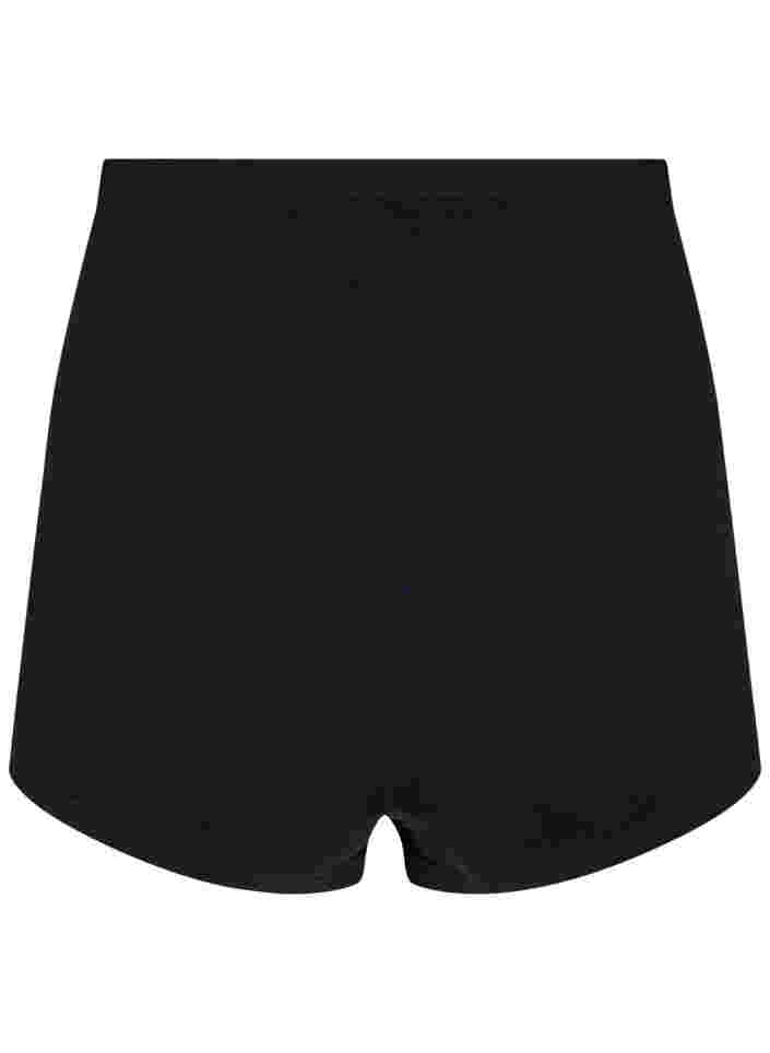 Sømløs shorts med normal høyde i livet, Black, Packshot image number 1