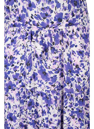 Kortermet midikjole i viskose med blomstermønster, Lavender Flower, Packshot image number 3