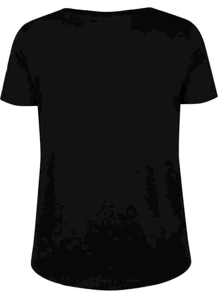 T-skjorte til trening med trykk, Black w. Stripe Move, Packshot image number 1