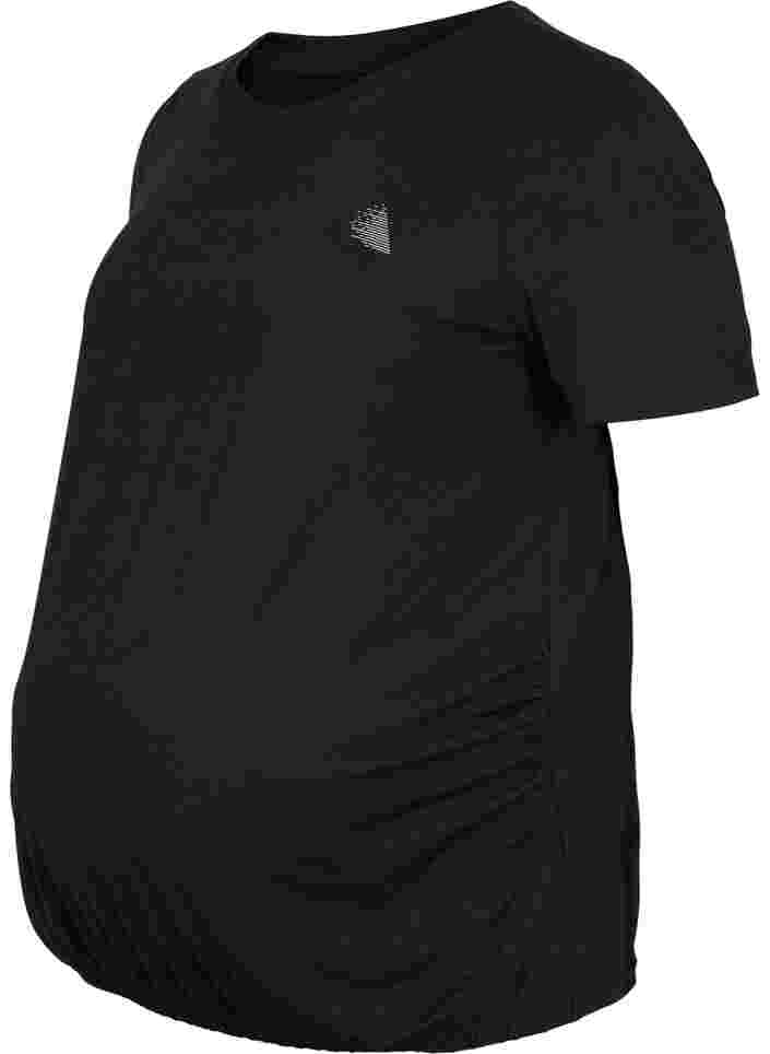 T-skjorte til trening for gravide, Black, Packshot image number 0