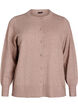 Cardigan med rund hals og stofftrukne knapper, Beige, Packshot image number 0