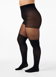Overknee-look strømpebukser i 50 denier, Black