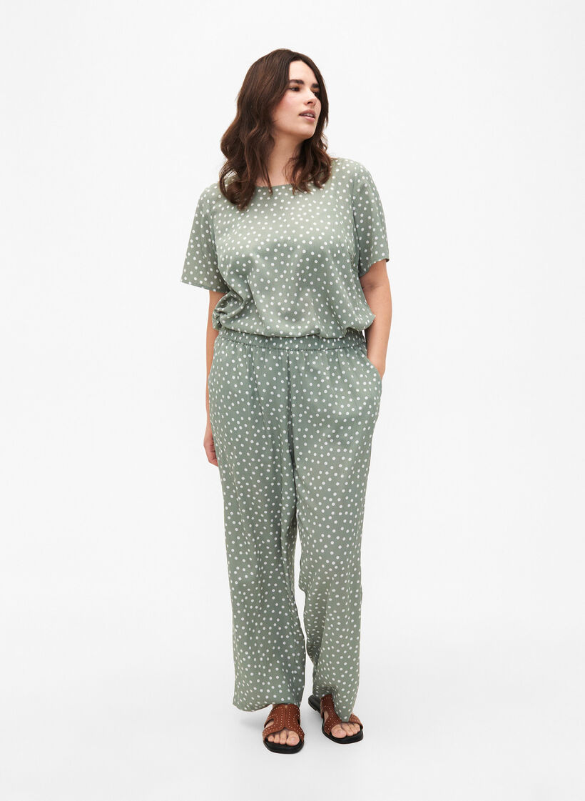 FLASH - Bukse med trykk og lommer, Iceberg Green Dot, Model image number 0