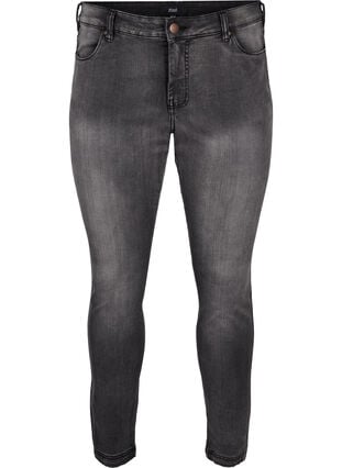 Viona jeans med normal midje, Dark Grey Denim, Packshot image number 0