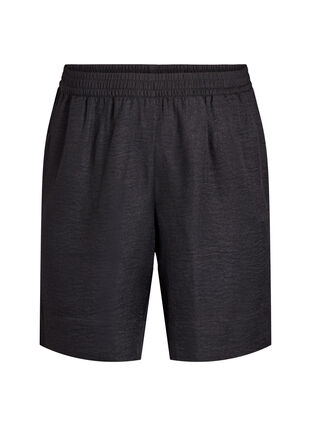 Zizzi Shorts med lommer og høy midje, Svart, Packshot image number 0