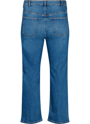 Gemma-jeans med høyt liv og normal passform, Blue denim, Packshot image number 1