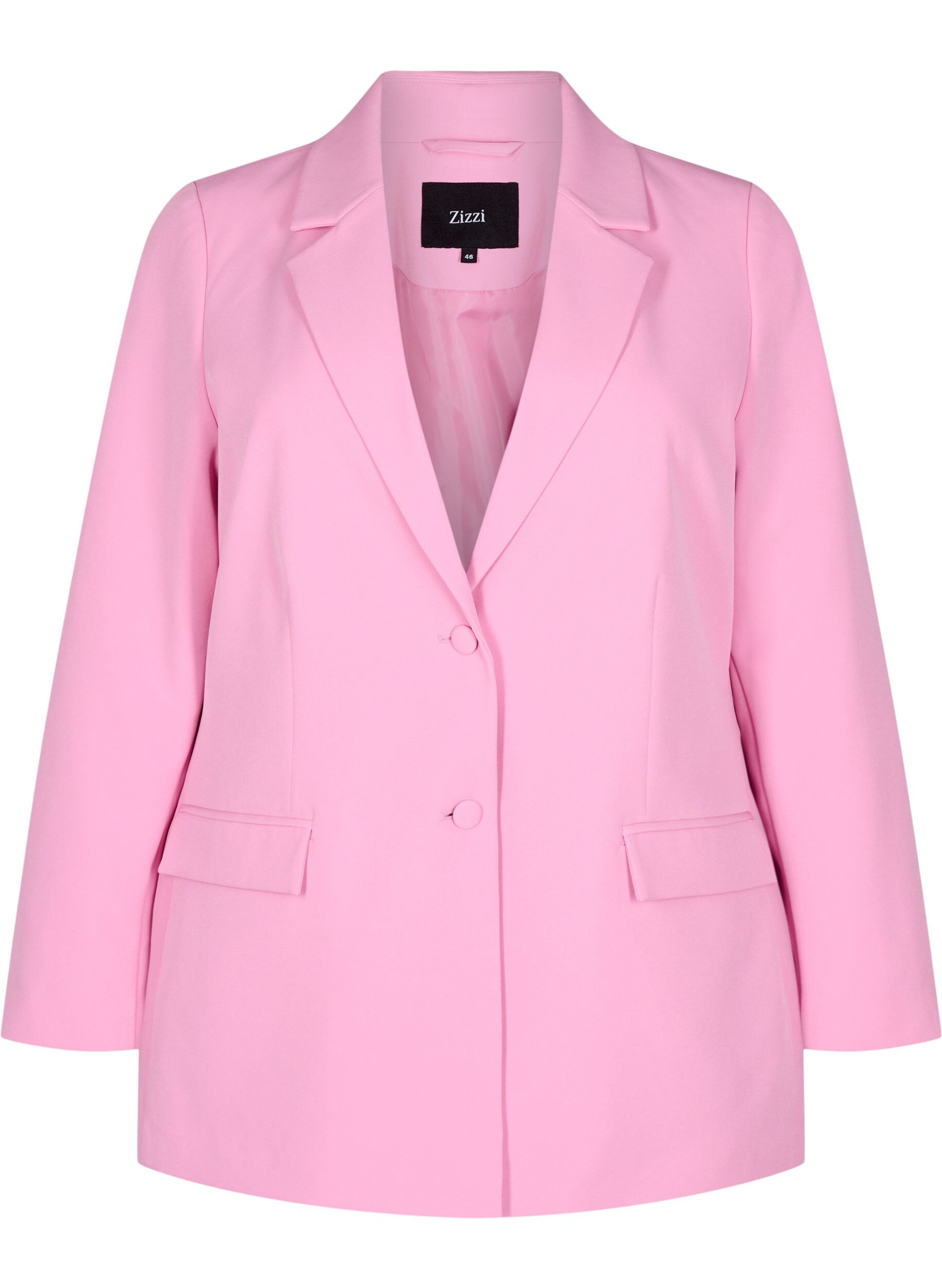 Zizzi Klassisk blazer med knappelukking, Rosa, Packshot image number 0