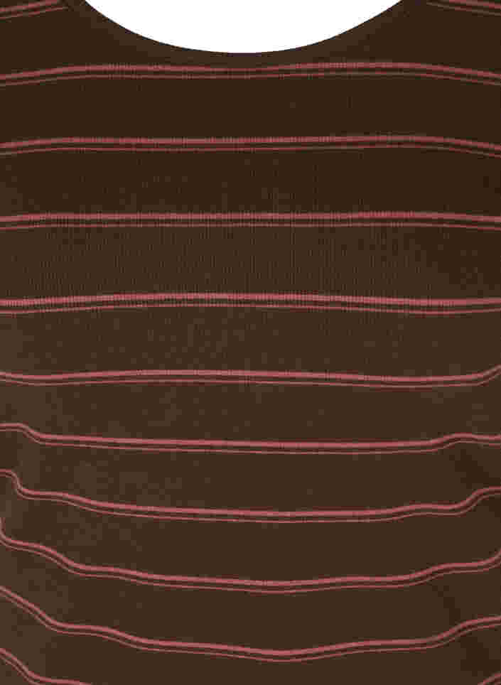 Stripete T-skjorte i bomull med ribbet struktur, Mole Stripe, Packshot image number 2