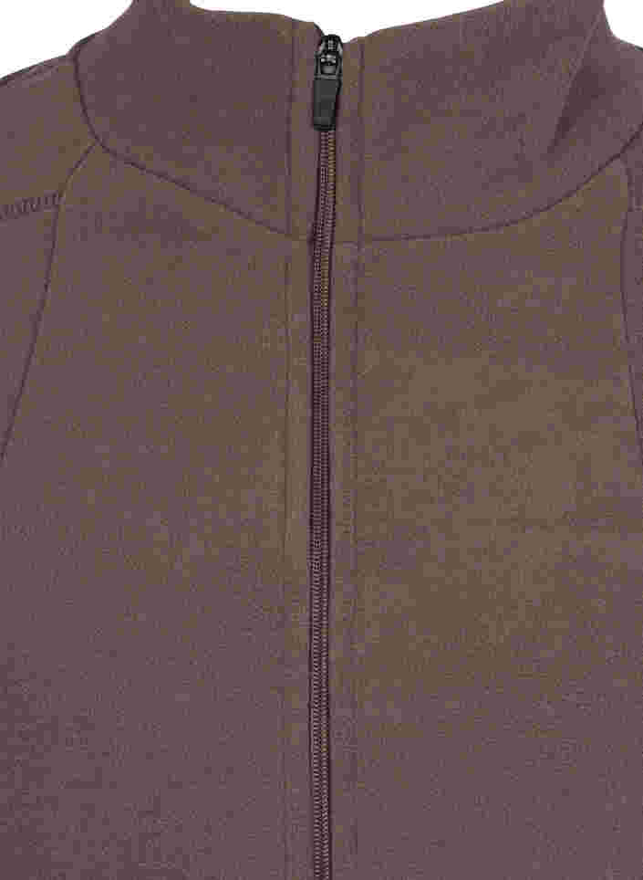 Fleecejakke med lommer og glidelås, Iron, Packshot image number 2