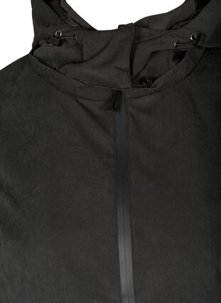 Vanntett jakke med hette og justerbar midje, Black, Packshot image number 2